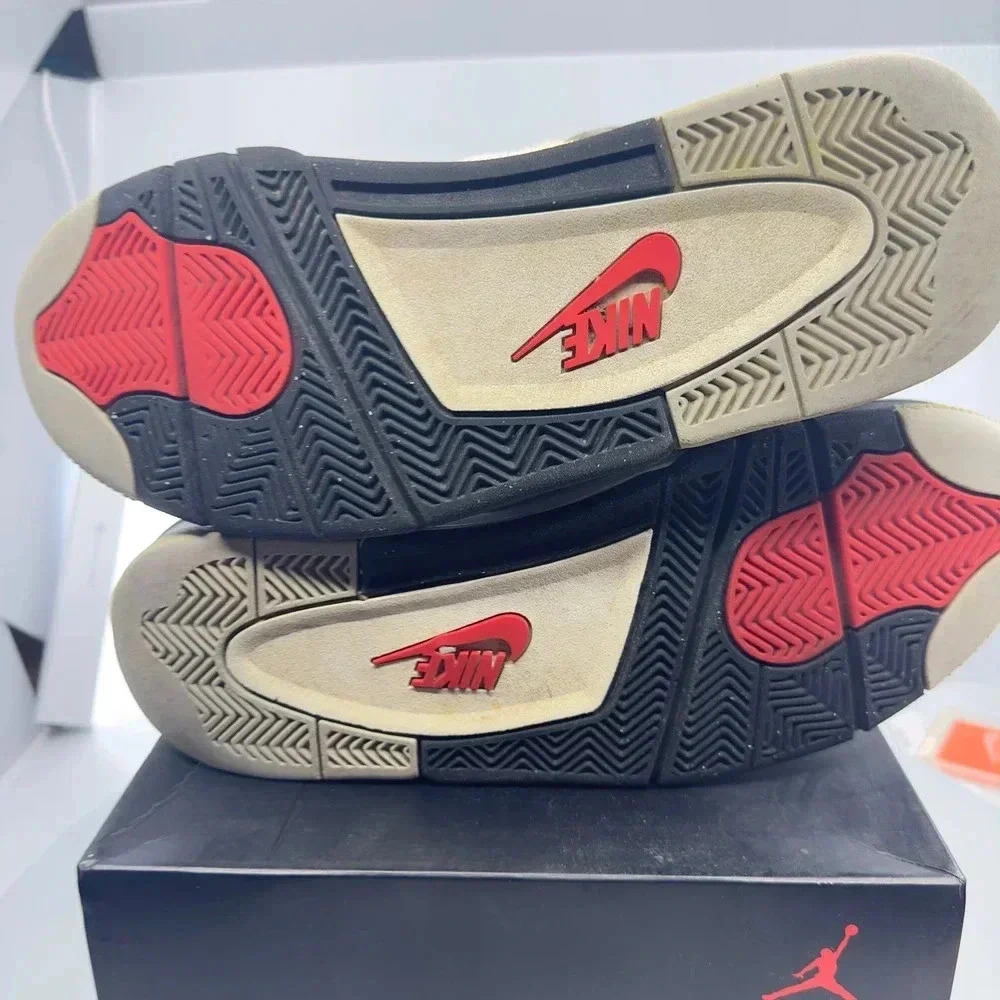 Nike Mens Air Jordan 4 Retro OG Basketball Shoes White/Black Size 9.5 840606-192 - Picture 5 of 9